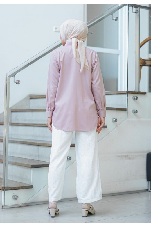 Azzura Embroidery Blouse Dusty Pink